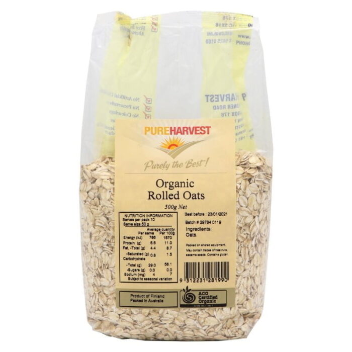 Pure Harvest Organic Rolled Oats 500g