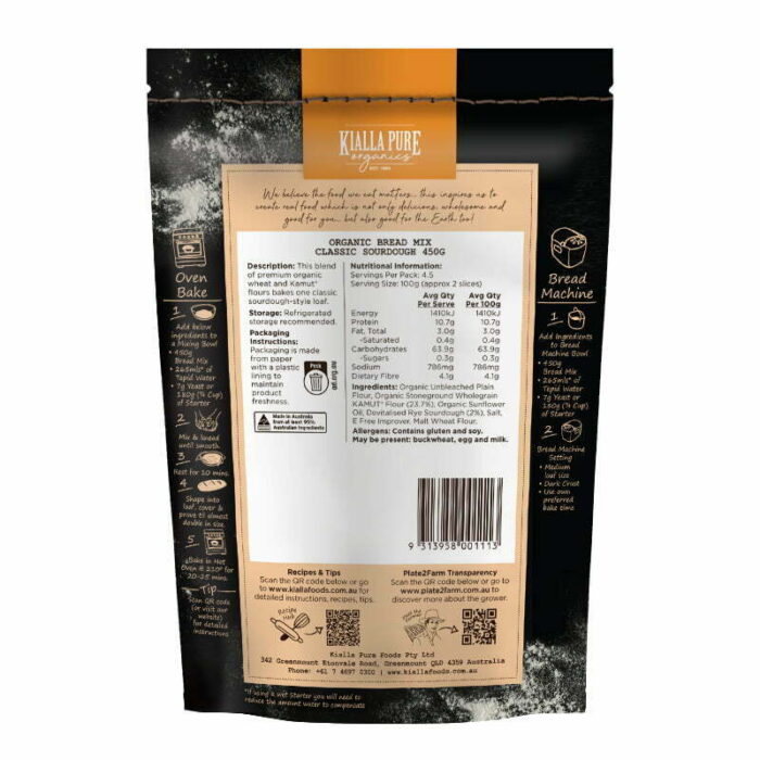 organic bread mix classic sourdough with kamut 450g 1